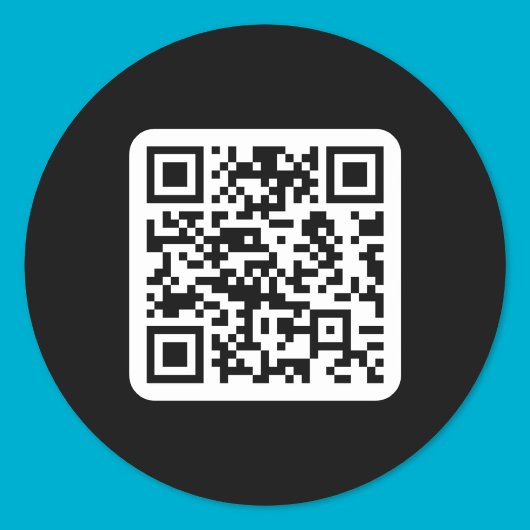 Sticker Rond Code QR moderne éditable | Noir Blanc ou toute cou