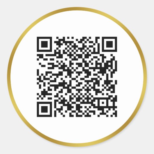 Sticker Rond Code QR moderne Faux Gold et blanc (Devant)