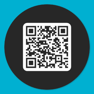 Sticker Rond Code QR moderne modifiable Blanc noir ou toute c