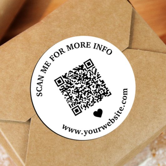 Sticker Rond Code QR noir blanc