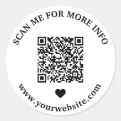 Sticker Rond Code QR noir blanc (Devant)