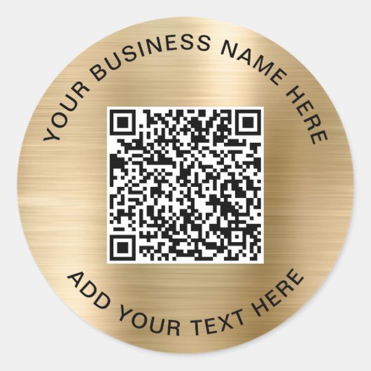 Sticker Rond Code QR ou Logo Promotionnel Or (Devant)