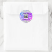 Sticker Rond Code QR Parties scintillant holographique élégante (Sac)