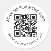 Sticker Rond Code QR personnalisé (Devant)