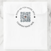 Sticker Rond Code QR personnalisé Blanc rond étanche Affaires (Sac)