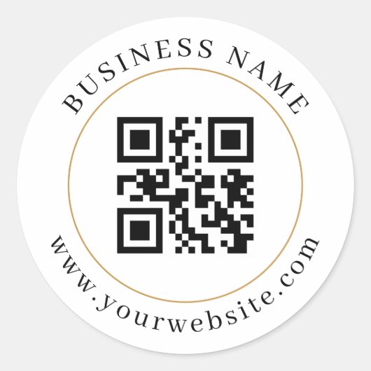 Sticker Rond Code QR personnalisé Élégant (Devant)