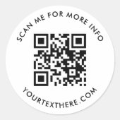 Sticker Rond Code QR personnalisé et Texte (Devant)
