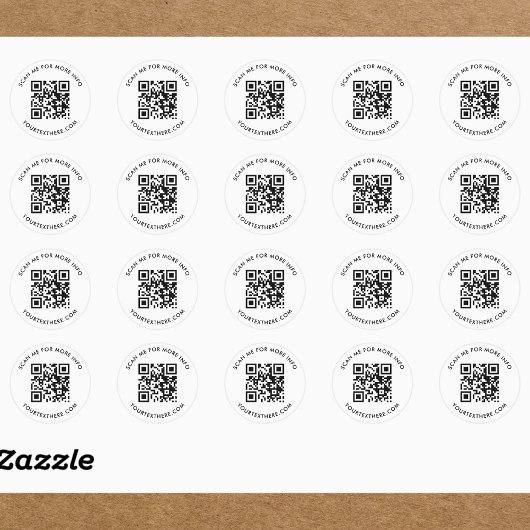 Sticker Rond Code QR personnalisé et Texte