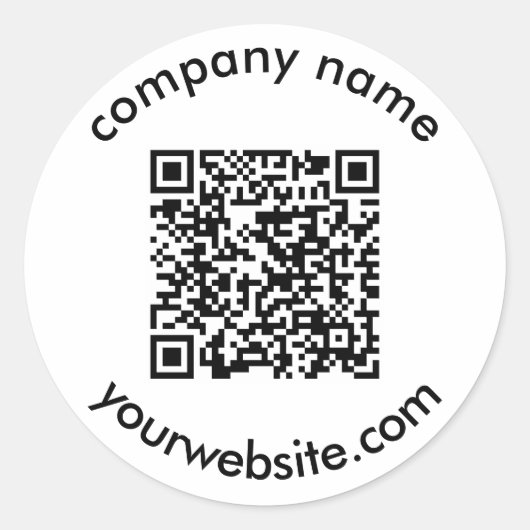 Sticker Rond code QR personnalisé et texte ajouter votre élégan (Devant)