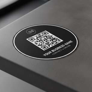 Sticker Rond Code QR personnalisé Logo d'entreprise Marque