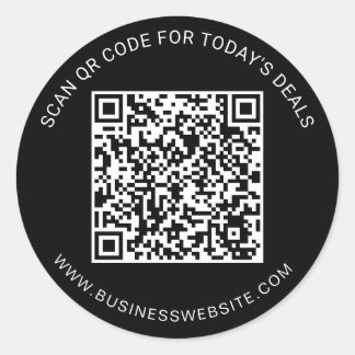 Sticker Rond Code QR personnalisé minimaliste pour entreprise