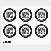 Sticker Rond Code QR personnalisé Noir & Blanc Design Classique (Feuille)