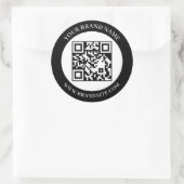 Sticker Rond Code QR personnalisé Noir & Blanc Design Classique (Sac)