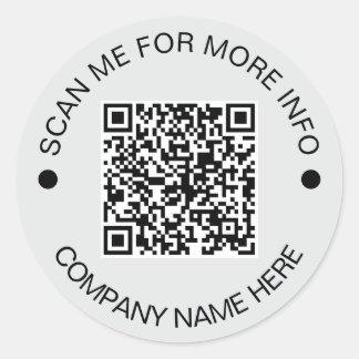 Sticker Rond Code QR personnalisé Rond gris étanche affaires
