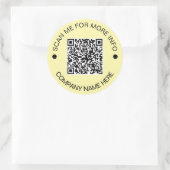 Sticker Rond Code QR personnalisé Rond Jaune étanche Affaires (Sac)