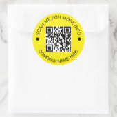 Sticker Rond Code QR personnalisé Rond Jaune étanche Affaires (Sac)