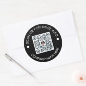 Sticker Rond Code QR personnalisé Rond Noir étanche Affaires (Enveloppe)