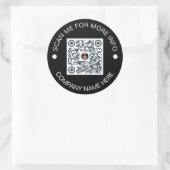 Sticker Rond Code QR personnalisé Rond Noir étanche Affaires (Sac)