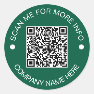 Sticker Rond Code QR personnalisé Rond Vert Waterproof Business