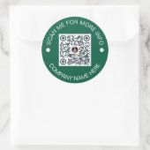 Sticker Rond Code QR personnalisé Rond Vert Waterproof Business (Sac)