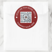 Sticker Rond Code QR personnalisé Rond Vinyl Waterproof Busines (Sac)