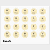 Sticker Rond code QR personnalisé simple ajouter votre nom text (Feuille)
