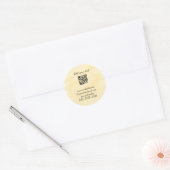 Sticker Rond code QR personnalisé simple ajouter votre nom text (Enveloppe)