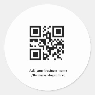 Sticker Rond Code QR personnalisé simple ajoutez votre nom logo
