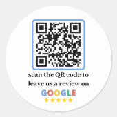 Sticker Rond Code QR pour les avis Google (Devant)