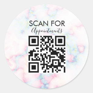 Sticker Rond Code QR pour les rendez-vous du salon d'ongles Mar