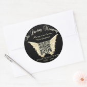 Sticker Rond Code QR pour les sites web, funérailles, Obits... (Enveloppe)