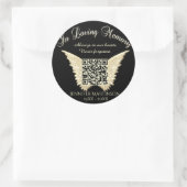 Sticker Rond Code QR pour les sites web, funérailles, Obits... (Sac)