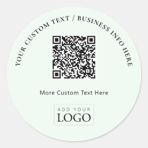Sticker Rond Code QR promotionnel de logo d'entreprise de menth