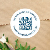 Sticker Rond Code QR promotionnel professionnel bleu