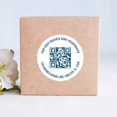Sticker Rond Code QR promotionnel professionnel bleu