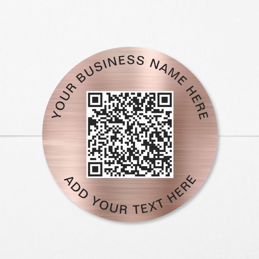 Sticker Rond Code QR Promotionnel Rose Gold