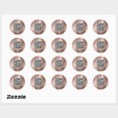 Sticker Rond Code QR Promotionnel Rose Gold (Feuille)