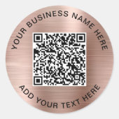 Sticker Rond Code QR Promotionnel Rose Gold (Devant)