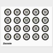 Sticker Rond Code QR scannable Luxe Noir Blanc Trait Doré (Feuille)