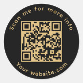 Sticker Rond Code QR Scannez-moi pour plus d'infos (Devant)