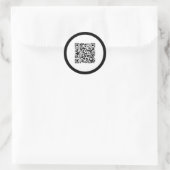 Sticker Rond Code QR simple élégant cadre noir professionnel (Sac)
