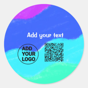 Sticker Rond Code qr simple minimaliste ajouter logo nom du cod