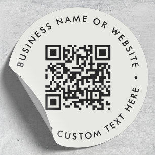 Sticker Rond Code QR Site d'affaires minimaliste moderne gris