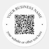 Sticker Rond Code QR téléchargé Plus Texte circulaire modifiabl (Devant)
