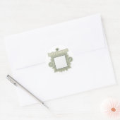 Sticker Rond Code QR Vert Sauge Allons Connecter Petite Entrepr (Enveloppe)
