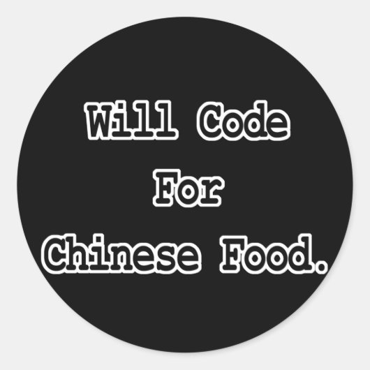 Sticker Rond coderai pour de la nourriture chinoise (Devant)