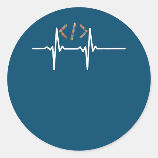 Sticker Rond Coders Funny | Codage du programmeur de logiciel i (Devant)