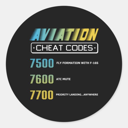 Sticker Rond Codes de la taxe aérienne Aviation Pilo (Devant)