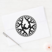 Sticker Rond Codeur rotatif de code gris 8 bits (Enveloppe)