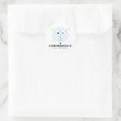 Sticker Rond Codeur Tech Brain Programmeur (Sac)